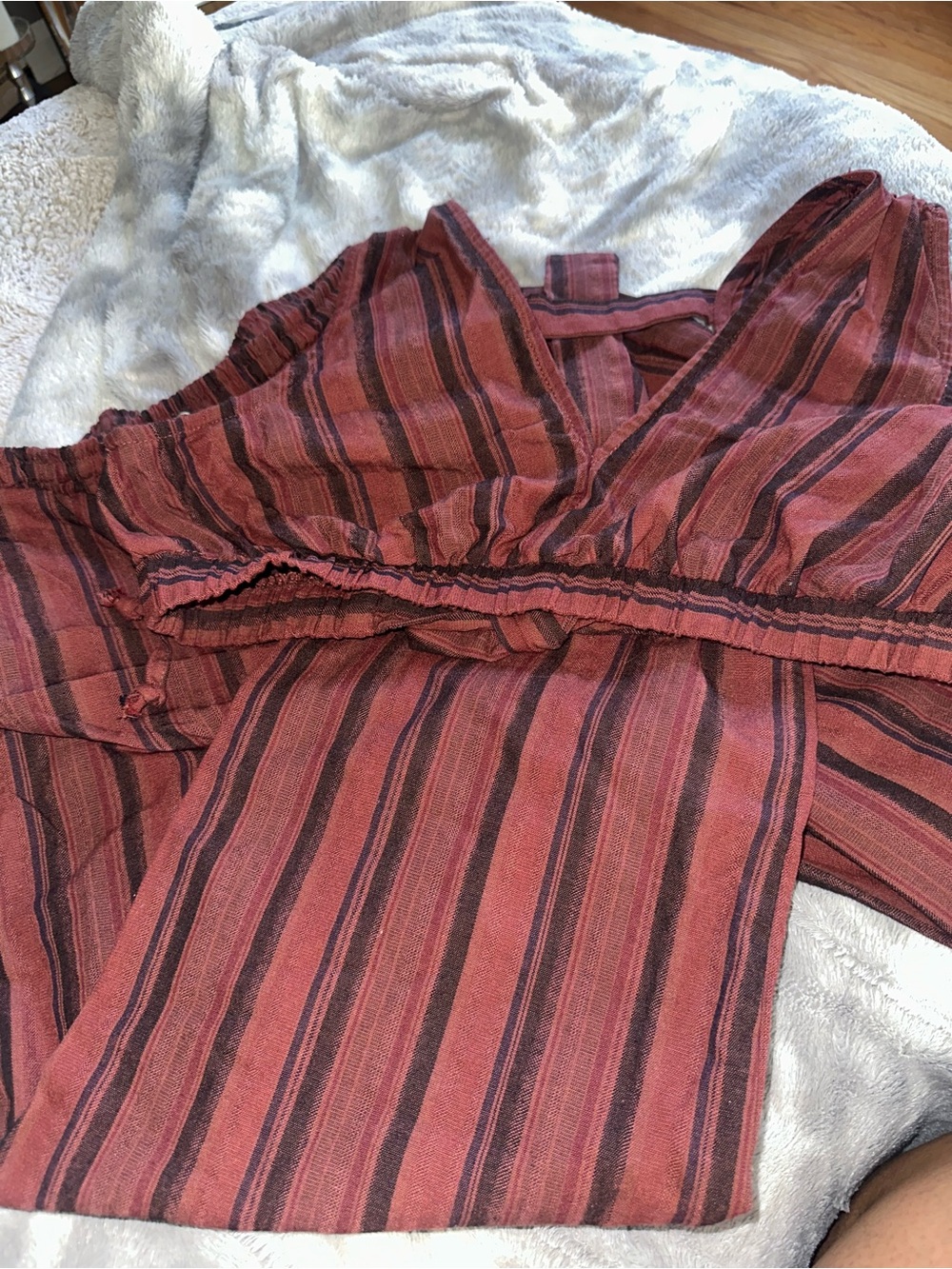 wild fable Red and Black Striped V-Neck Top